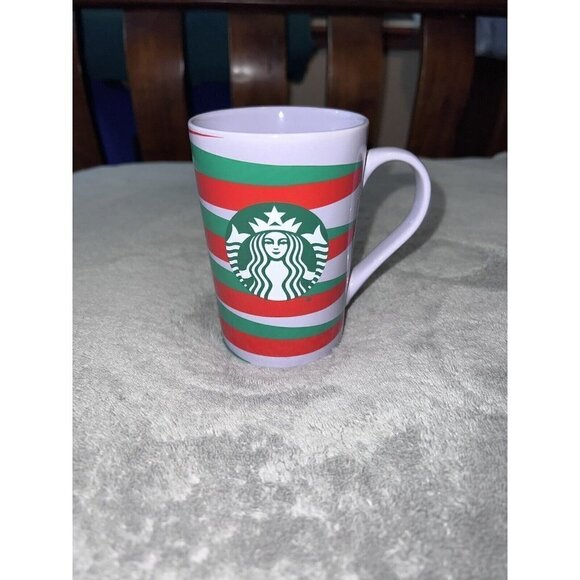 STARBUCKS 2020 Purple Red & Green Stripe Coffee Cup Christmas Mug 11 oz - Picture 1 of 5